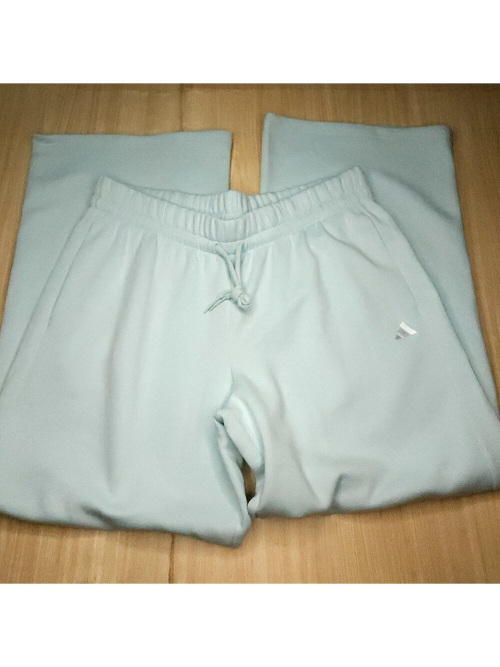 Adidas Women's New Mint Green Wide Leg Sweatpants XL